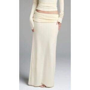 NWT SKIMS CLOUD LONG SKIRT ECRU SMALL
